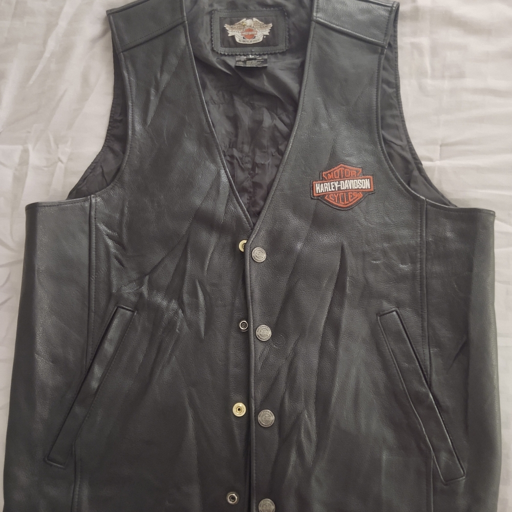 Genuine Harley Davidson leather vest